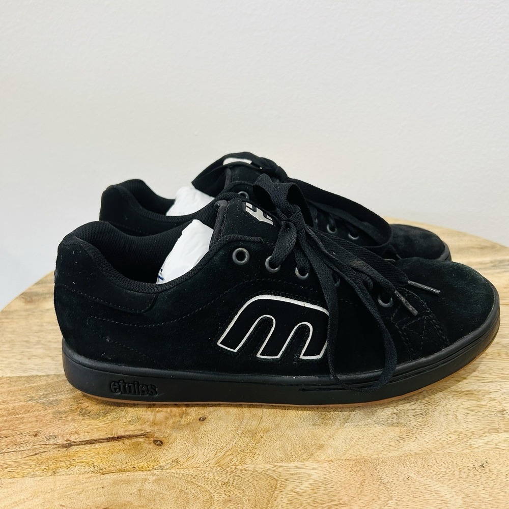 Vtg Etnies Callicut Retro Chunky Skate Shoes Sneakers Black Suede Mens 9.5 Y2K